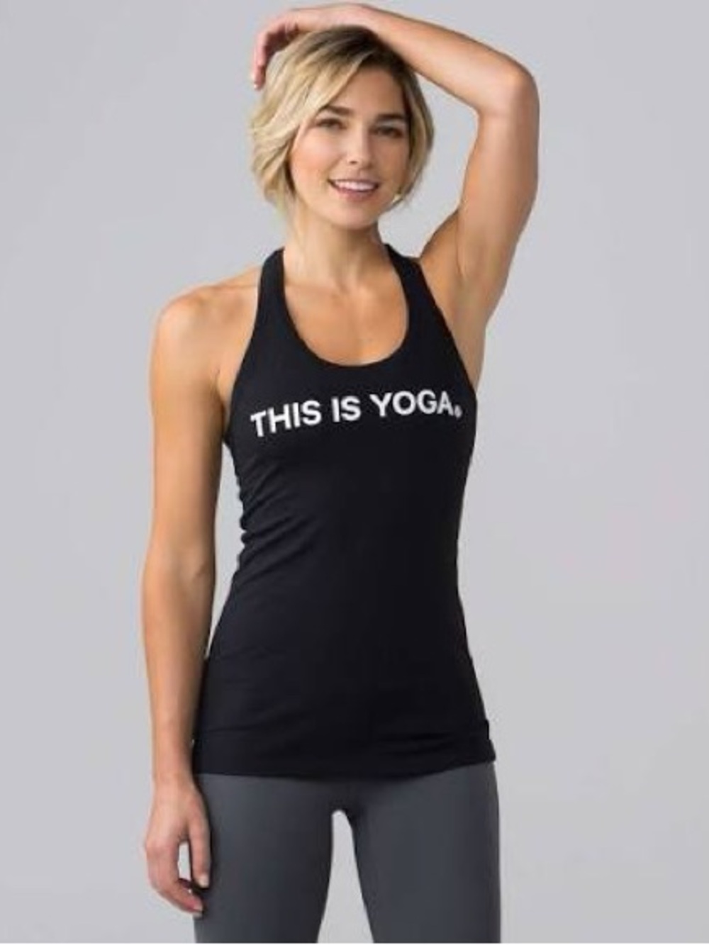 NWT Lululemon Cool Racerback II *TIY Black Size 4 Light Luon This Is Yoga